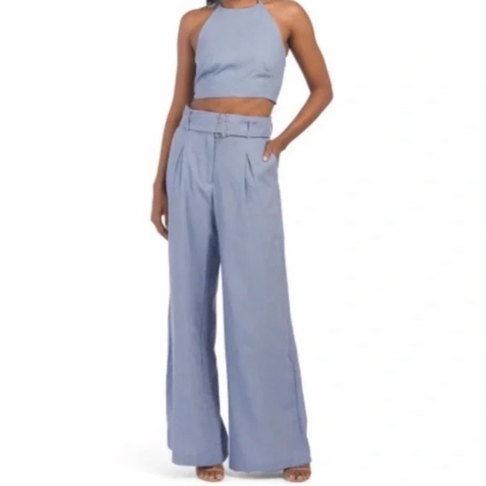 House of Harlowe Linen Blend Pant and Tank Set